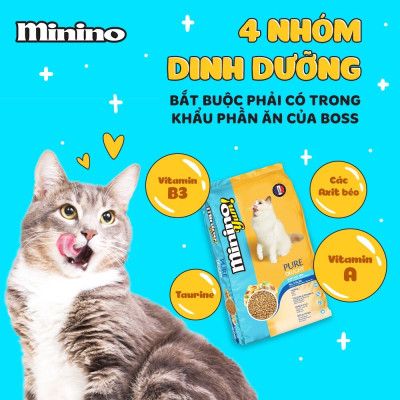 Thức ăn cho mèo Minino Yum - Thức ăn cho Mèo vị Hải Sản thùng 9kg (6 túi x 1,5 kg)