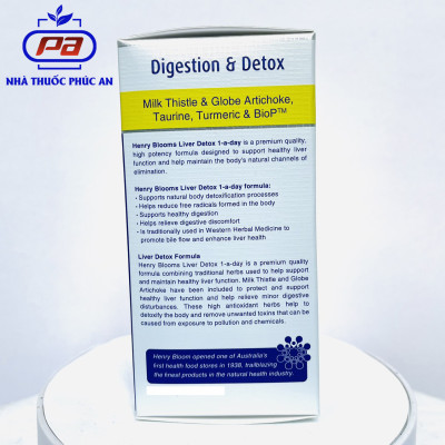 Viên uống hỗ trợ giải độc gan, bổ gan Liver Detox 1-a-day Henry Blooms 30 - 60 viên