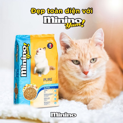 Thức ăn cho mèo Minino Yum - Thức ăn cho Mèo vị Hải Sản thùng 9kg (6 túi x 1,5 kg)