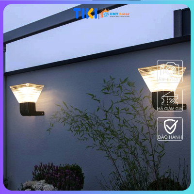 Đèn treo tường vuông kiểu dáng hiện đại năng lượng mặt trời TT35C ánh sáng trắng/vàng