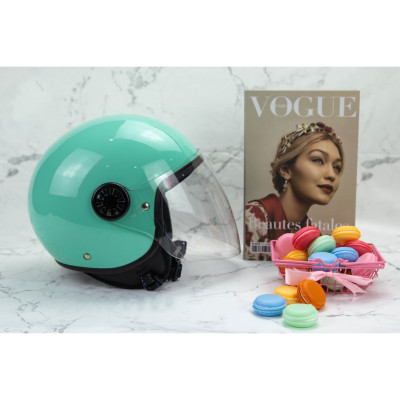 Mũ bảo hiểm 3/4 1 kính SUNDA 228 - Xanh pastel