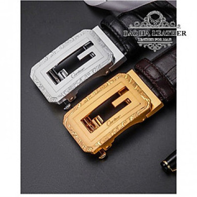 Ciartuar Thắt Lưng Cao Cấp BH202 Khóa Đồng Nguyên Khối Dây Da Bò Vân Cá Sấu Sang Trọng Đẳng Cấp
