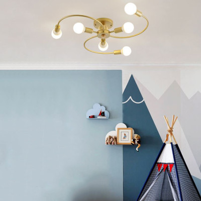 Đèn trần SIPET hình chữ S độc đáo trang trí nội thất hiện đại - kèm bóng LED chuyên dụng.