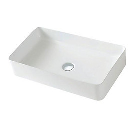 chậu lavabo, chậu rửa mặt đặt bàn sứ trắng, hình chữ nhật, độ bền cao, hàng nhập khẩu Moen BC9903-117