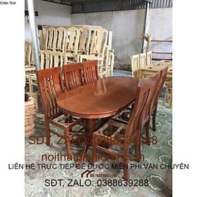 Bộ bàn ăn bầu dục 6 ghế
