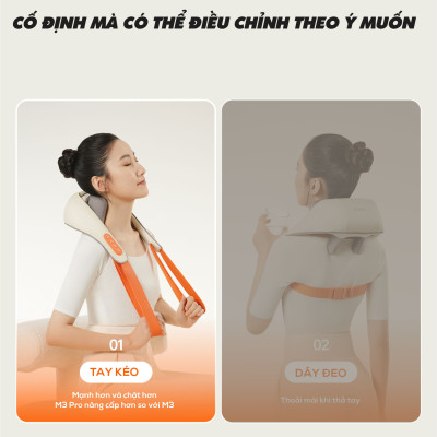 Máy Massage Cổ Vai Gáy Bumas M3 Pro - Nâng Cấp 8 Đầu Massage - Chườm Nóng Hiệu Quả - Động Cơ Không Chổi Than - Hàng Chính Hãng