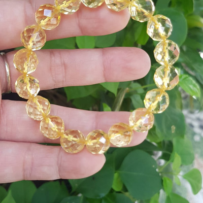 ️️Vòng tay phong thủy nữ đá thạch anh Vàng giác tự nhiên size vòng 10mm vòng màu vàng đẹp hợp nữ mệnh kim thổ thuỷ ạ