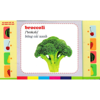 Sách - Bộ Thẻ Học Tiếng Anh - Phát Triển Trí Tuệ Cho Trẻ - Rau, Củ Và Quả - Hồng Ân
