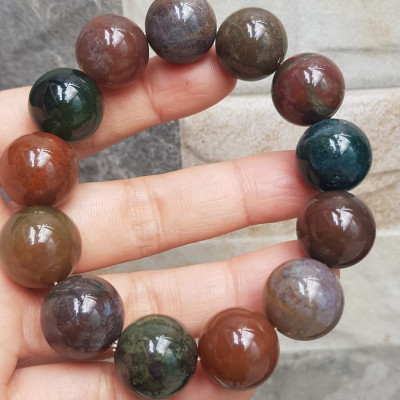 Vòng Tay Nam đá Casidon tự nhiên Màu mới 16mm 13 hạt đúng Cung Sanh bóng rất đẹp đa sắc màu đẹp lạ mới sang rẻ đẹp Hợp Nam tất cả các mệnh đeo mệnh Thổ, mệnh Kim, mệnh Thủy và mệnh Mộc đeo tốt may mắn đẹp sang tay ạ