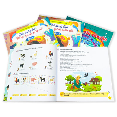 Combo 8 sách Tiền Tiểu học gồm Toán và Tiếng Việt cho bé 4-6 tuổi có App Bài Giảng cho bé sẵn sàng bước vào lớp 1