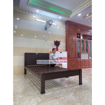Giường sắt khung hộp kiểu mới bọc simili - Kích thước 1mx2m - Giao hàng nhanh HCM