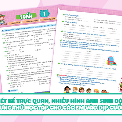 Combo Phiếu Bài Tập Cuối Tuần Toán + Tiếng Việt + Tiếng Anh Lớp 4 (35 Tuần Học) (Bộ 3 Cuốn) - MEGA