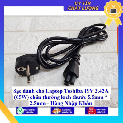 Sạc cho Laptop Toshiba 19V 3.42A (65W) chân 5.5mm * 2.5mm - Hàng Nhập Khẩu New Seal