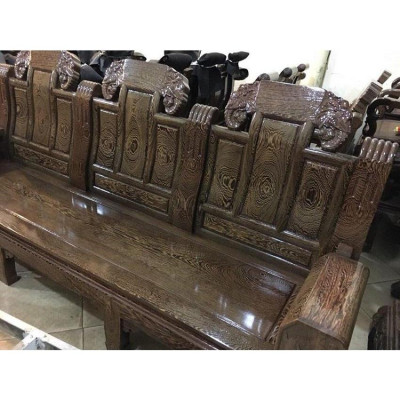 Bàn ghế âu á tay hộp trương voi gỗ mun đuôi công đẹp