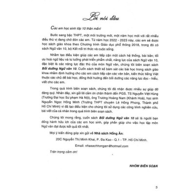 Sách - Bồi Dưỡng Ngữ Văn Lớp 10 - Bám Sát SGK Kết Nối - Hồng Ân