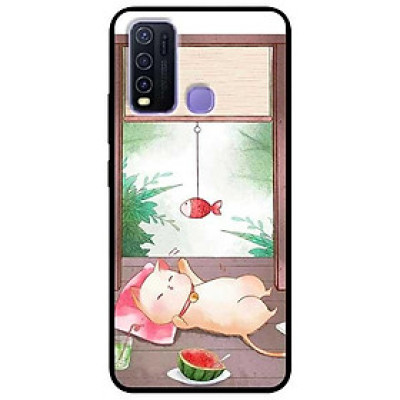 Ốp lưng dành cho Vivo Y30 - Y30i - Y50 mẫu Mèo Nằm Chờ Cá