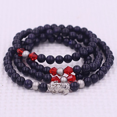 Vòng chuỗi 108 hạt đá lam sa 8 ly ( size XL ) charm tỳ hưu inox, vòng chuỗi niệm Phật, vòng chuỗi đeo tay