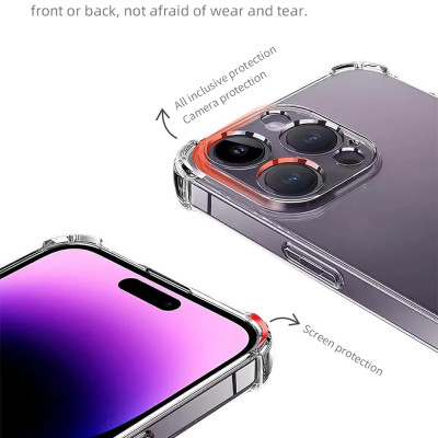 Ốp lưng dành cho iPhone 16, iPhone 16 Pro, iPhone 16 Plus, iPhone 16 Pro Max  TPU dẻo trong suốt chống sốc 4 góc cao cấp - Hàng chính hãng.
