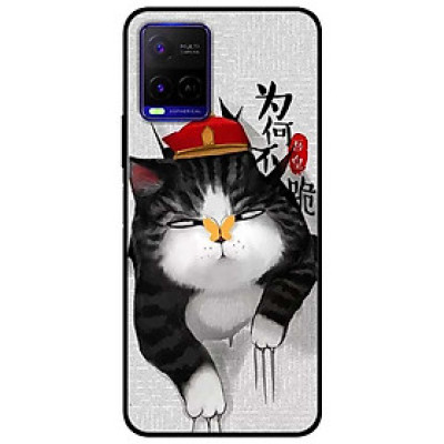 Ốp lưng dành cho Vivo Y21 - Vivo Y21s mẫu Mèo Cào Nón Đỏ