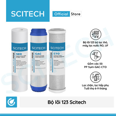 Bộ lõi số 1,2,3 10 inch (Lõi PP-UDF-CTO) - Dùng cho máy lọc nước RO, bộ lọc thô - Hàng chính hãng