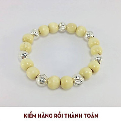 Vòng dâu tằm 7 và 9 bi bạc cho bé