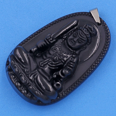 Mặt Phật - Bất động minh vương - thạch anh đen 6cm MTES1 - tuổi Dậu