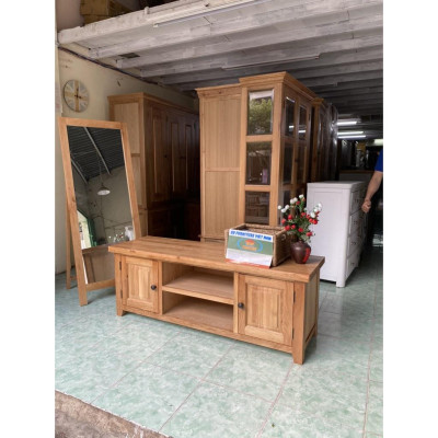 Kệ Tivi gỗ sồi 1m2 2 cánh 2 hộc TOP TV120