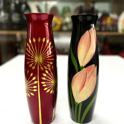 Bình Hoa Sơn Mài Cao Cấp Thanh Bình Lê- Mã B60 size 25x8 cm cắm hoa, trang trí kệ, bàn làm việc, quà tặng ý nghĩa