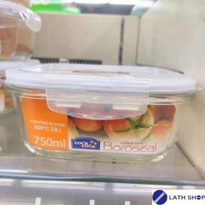 Bộ 3 hộp bảo quản thủy tinh hình vuông Lock&Lock LLG224S3 750ml (Trong suốt)