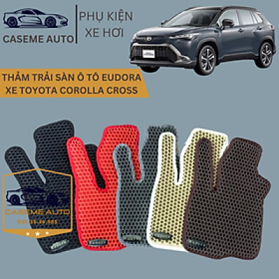 [TOYOTA COROLLA CROSS] Thảm Trải Sàn, Lót Sàn Ô Tô Cao Su Eudora CloudFoam Thiết Kế Theo Xe Dành Cho Xe TOYOTA COROLLA CROSS, Chống Nước, Không Mùi, Ngăn Bụi Bẩn, Dễ Vệ Sinh - Hàng Chính Hãng
