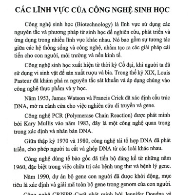 Ứng Dụng Của Công Nghệ Sinh Học - HNB