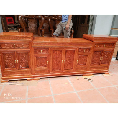 Kệ tivi mõ lõm gỗ hương đá