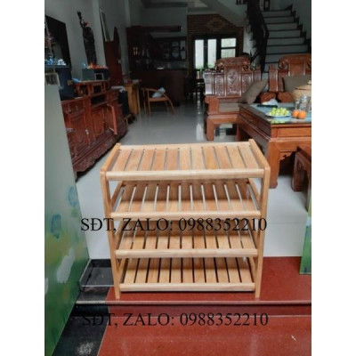 KỆ DÉP, GIÁ GIÀY 3 TẦNG 80CM LÀM BẰNG GỖ TỰ NHIÊN 100% ( THANH LÝ)