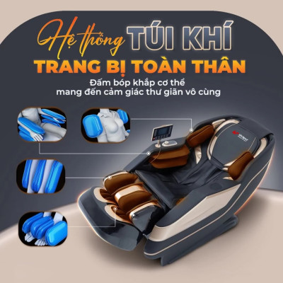 Ghế Massage Lifesport LS-359, Ghế Massage Cảm Biến AI Hiện Đại Dò Tìm Huyệt Đạo Và Có Đến 20 Chế Độ Massage