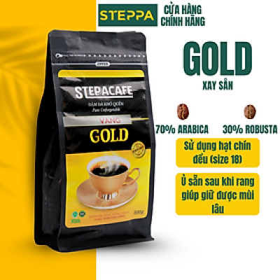 STEPPACAFE-Cà Phê Rang Xay GOLD 70% Arabica+30% Robusta (Túi 500gr có hộp)