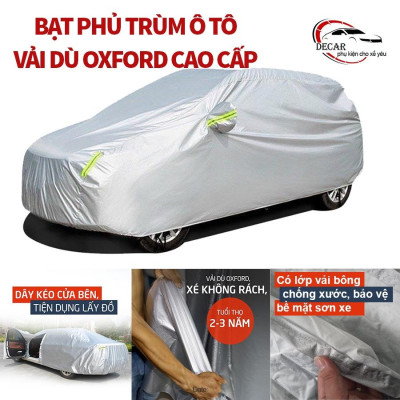 Bạt che nắng mưa bảo vệ xe ô tô Chevrolet Aveo, bạt vải dù Oxford cao cấp bạc che ô tô 5 chỗ xe hơi 3 lớp thông minh