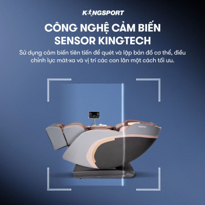 Ghế massage KINGSPORT G89 cao cấp con lăn 3D,chế độ quét cơ thể thông minh, công nghệ lọc khí Ion âm, túi khí xoay bắp chân