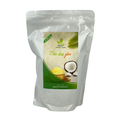 Dầu Dừa Ghee Lên Men Tách Lạnh Tinh Khiết VietHealthy 1000ml (Túi Tiện Lợi)