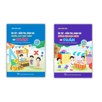 Sách - Combo 4 cuốn Ôn tập - kiểm tra, đánh giá năng lực học sinh môn toán + tiếng việt lớp 3 học kì 1 + 2 (2022)