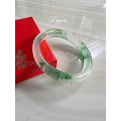 Vòng Tay Nữ Bản Hẹ Đá Mã Não DuLong Trắng Xanh Rong Biển 3 bên cân xứng Trong Bóng Đẹp Ni 56mm Cao 10mm Dầy 7mm Món quà tặng Nữ 53kg - 58kg đeo tay xinh rẻ đẹp ý nghĩa ạ