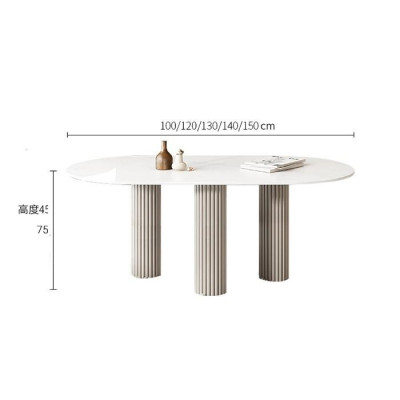 - Bàn ăn mặt đá trắng và mặt kính nâu - Bàn ăn sang trọng, hiện đại LUX-G001