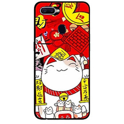 Ốp lưng dành cho Oppo A12 / A5s (A7) mẫu Mèo Nằm Chờ Cá