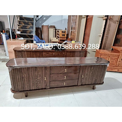 Kệ tivi nan gỗ sồi dài 2m, 2m2, 2m4