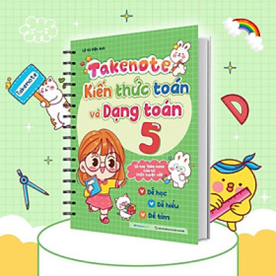 Sách - Takenote Kiến Thức Toán Và Dạng Toán 5 - Megabook