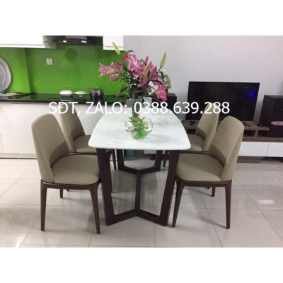 Bộ bàn ăn mặt đá 4 ghế và 6 ghế