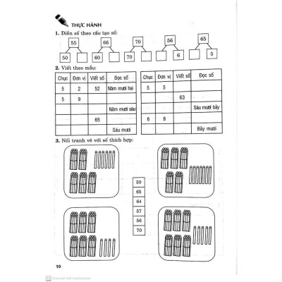 Sách - Học Và Hành Toán Lớp 1 - Tập 2 - Theo Chương Trình Tiểu Học Mới Định Hướng Phát Triển Năng Lực - Hồng Ân