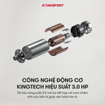 Máy chạy bộ KINGSPORT BK-8000 Pro đa năng, nâng dốc tự động 18%, tốc độ tối đa 14khm/h, kèm đai massage và thanh gập bụng, cân nặng phù hợp từ dưới 75kg
