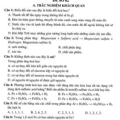 Tuyển Tập Đề Kiểm Tra Định Kì Khoa Học Tự Nhiên Lớp 8 (Dùng Chung Cho Các Bộ SGK Hiện Hành) _HA