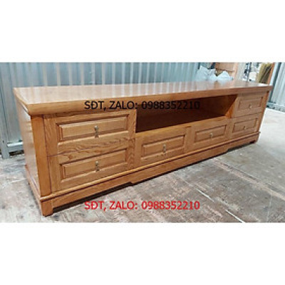 Kệ tivi gỗ Sồi Nga mặt Phẳng từ 1m8 đến 2m4
