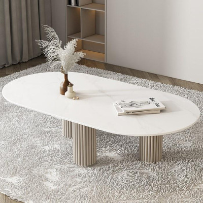 - Bàn ăn mặt đá trắng và mặt kính nâu - Bàn ăn sang trọng, hiện đại LUX-G001